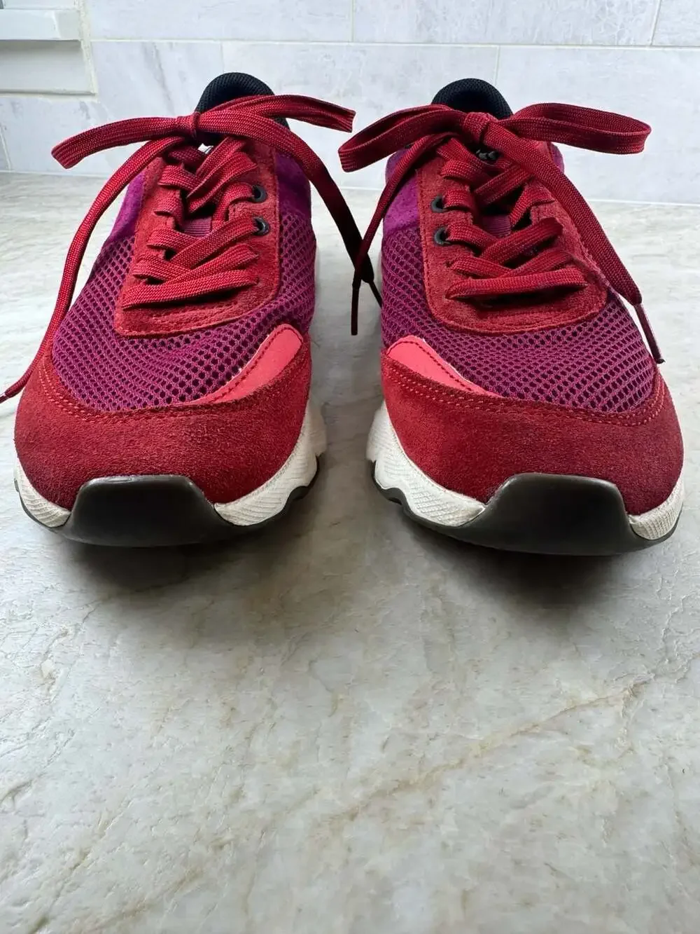 Sorel Kinetic Rush Sneakers Womens 8.5 Red Mesh Lace Up Athletic Shoes NL3516